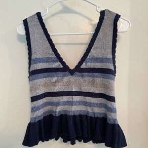 BCBGeneration Sweater Ruffle Peplum Tank